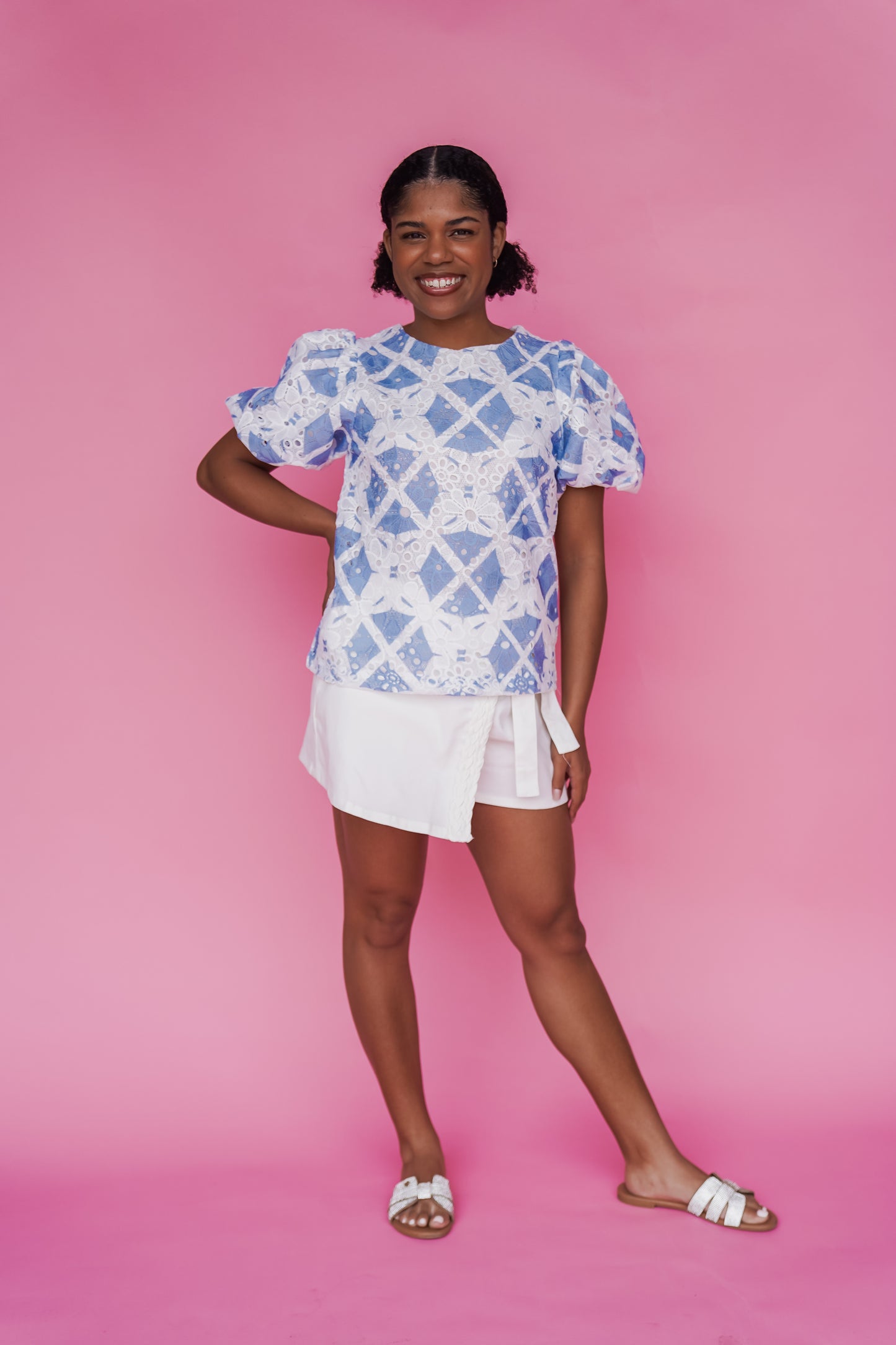 Ava Lace Print on Lace Top