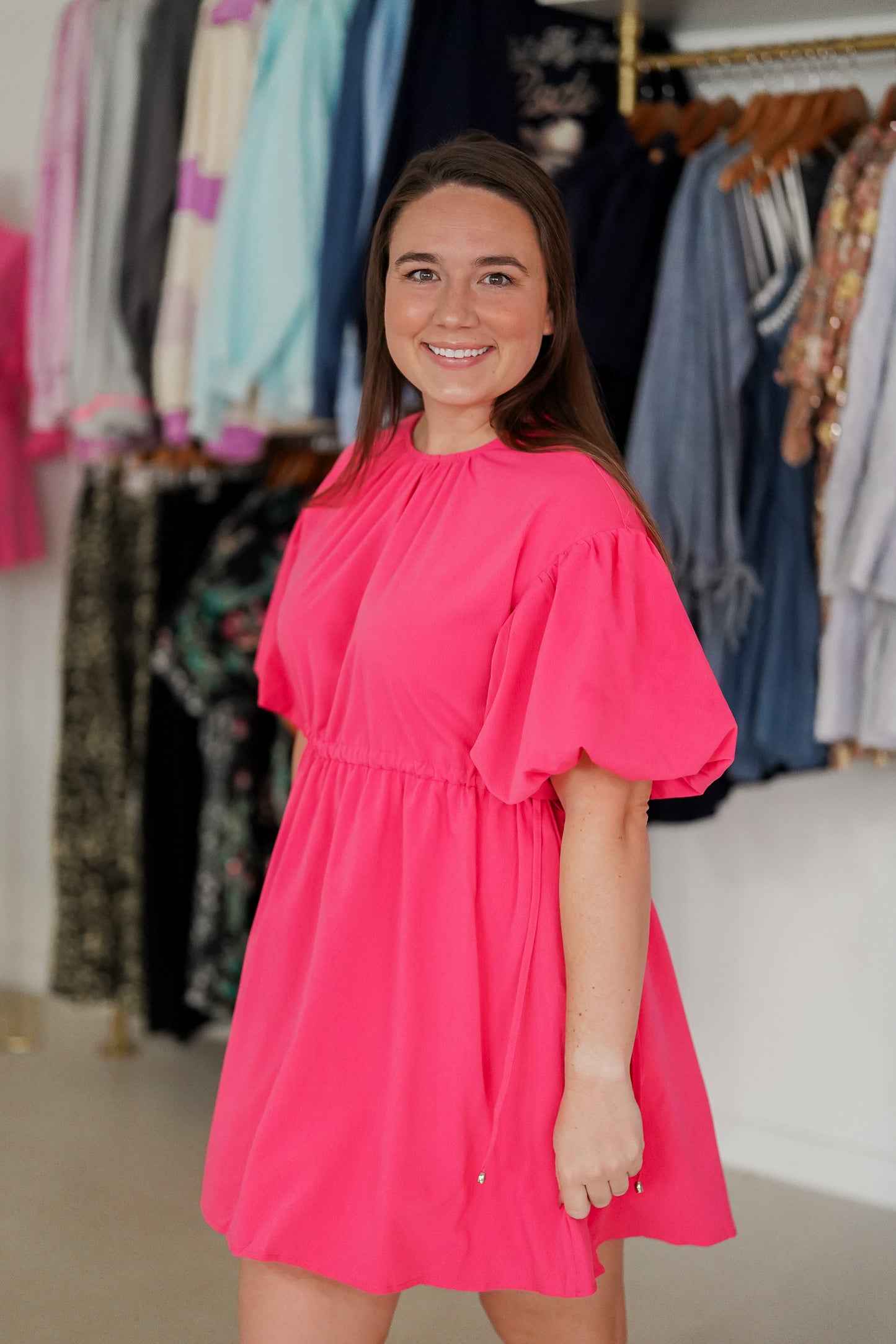 Lucy Cinch Hot Pink Dress