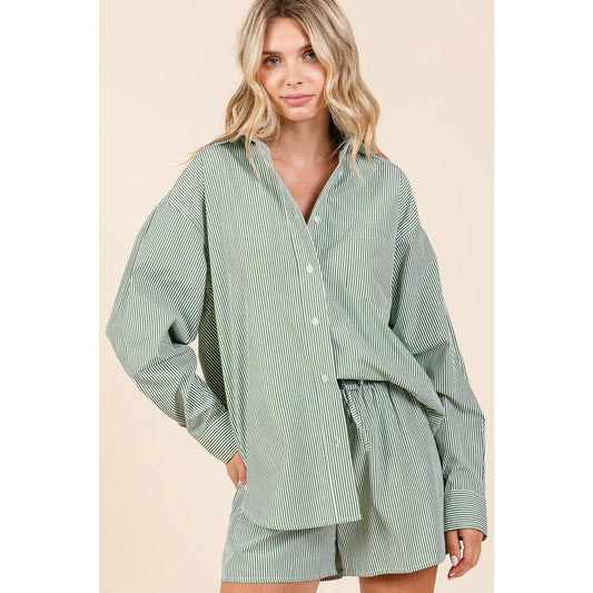 Tara Green Striped Set